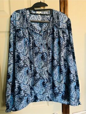 Joie Blue Paisley Button-Front Shirt